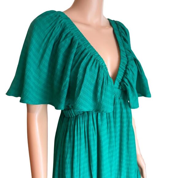 Willow + Root Green Ruffle Midi Maxi Dress Large - Picture 4 of 7